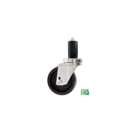 Casterhq 3"x1-1/4" Swivel Caster, Polyolefin Wheel, 1-3/16" Expanding Stem HDLDPO314-1316